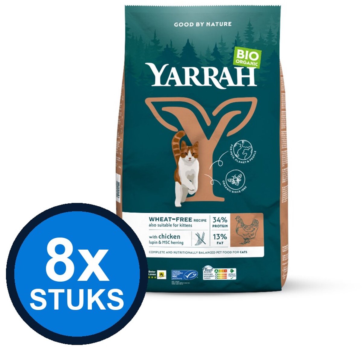 Yarrah Yarrah cat bio dry wheat free chicken&fish 800gr