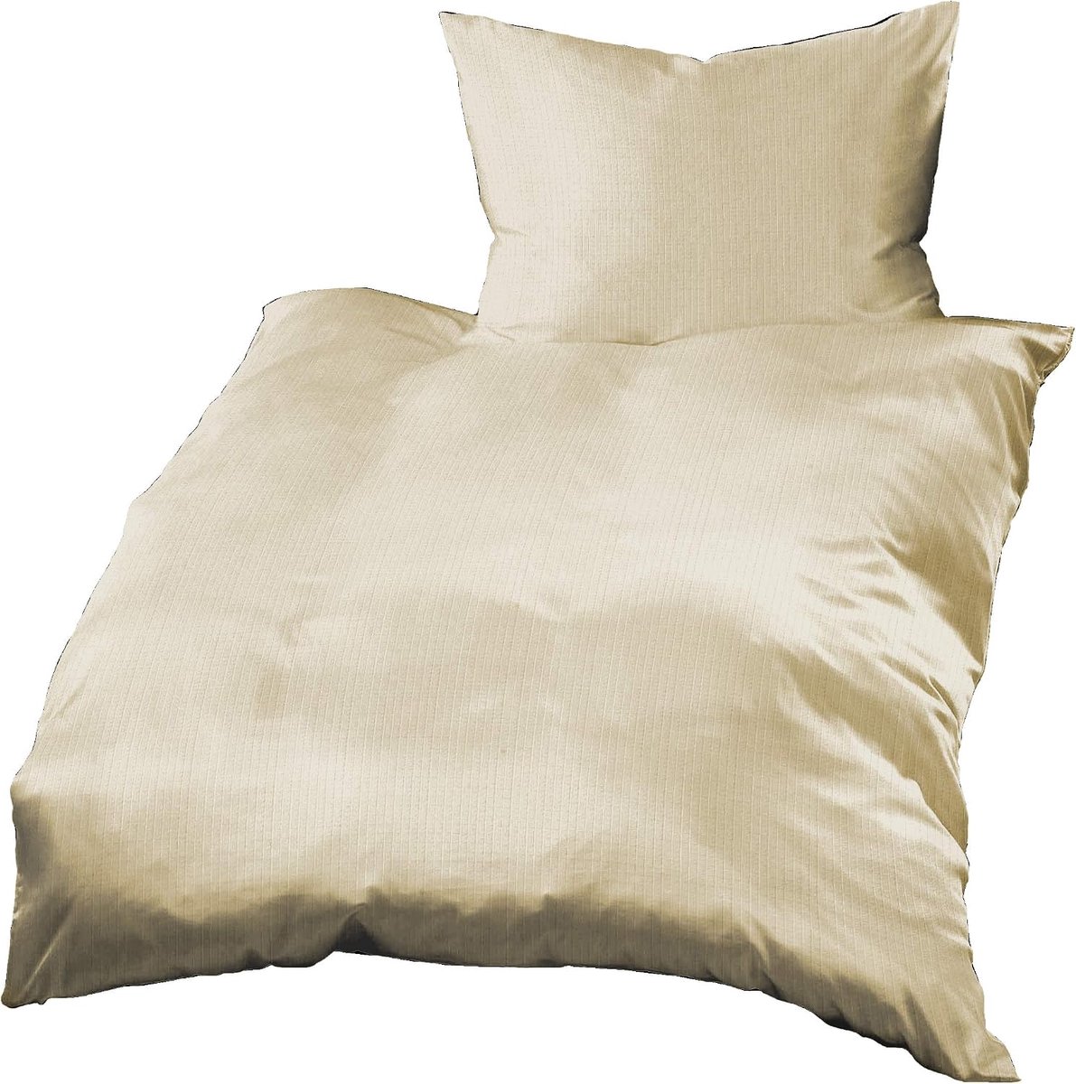 Beddengoed 140 x 200 cm + 70 x 90 cm, katoen wafel-piqué, effen crèmebeige