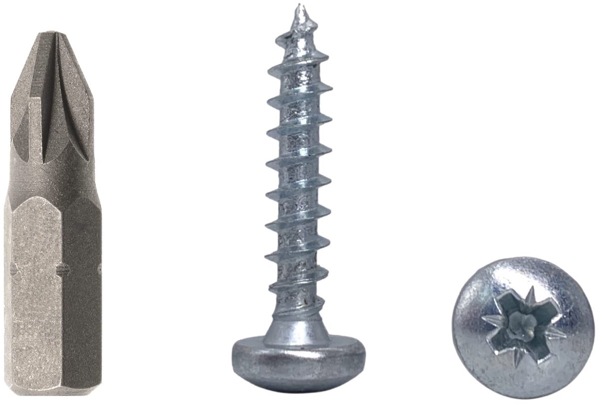 40 stuks DIN 7981 verzinkt staal 5,0 x 25 mm houtschroeven, spaanplaatschroeven met pankop, universele Pozi-aandrijfschroef, PZ volledig schroefdraad (40, 5,0 x 25 mm)