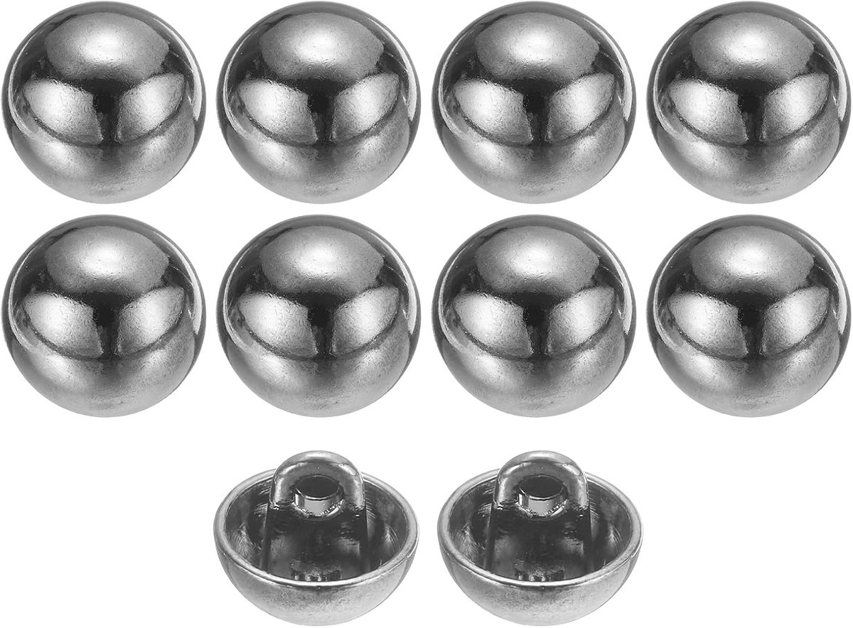 10 stuks 16L Metalen Ronde Platte Naaiknopen 10mm 3/8" Single Gat Ambachten Vervangingsknop voor Mannen Vrouwen Kostuum Wollen Jas Shirt Broek Naaien Ambachten, Zilver