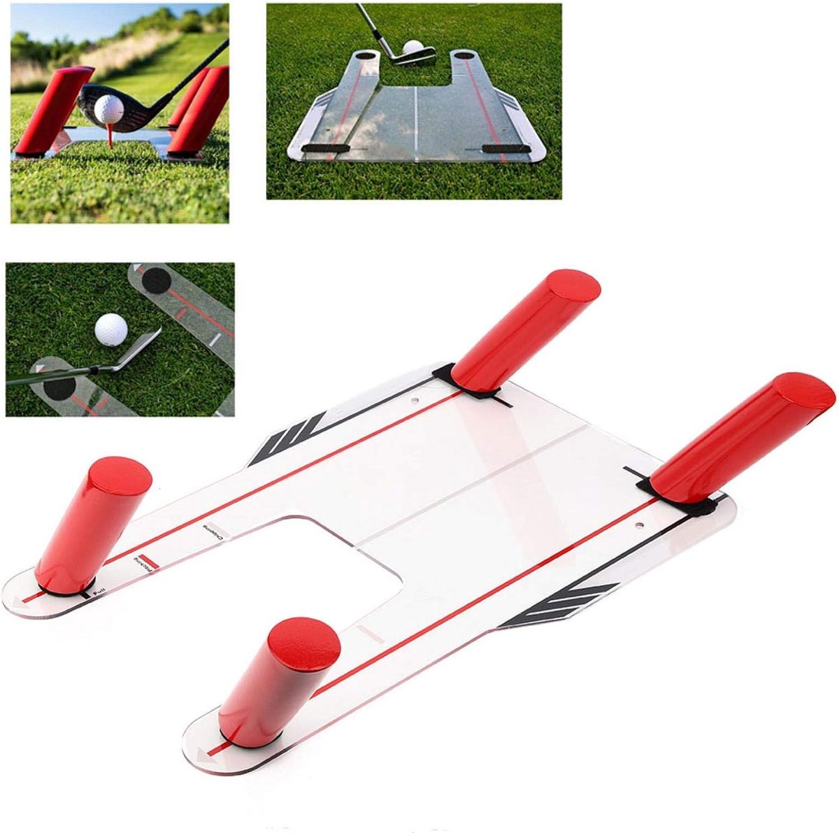 Speed ​​Trap basis, golfswing trainingshulpmiddel met acrylbasis en 6 padstaven, voor golftraining