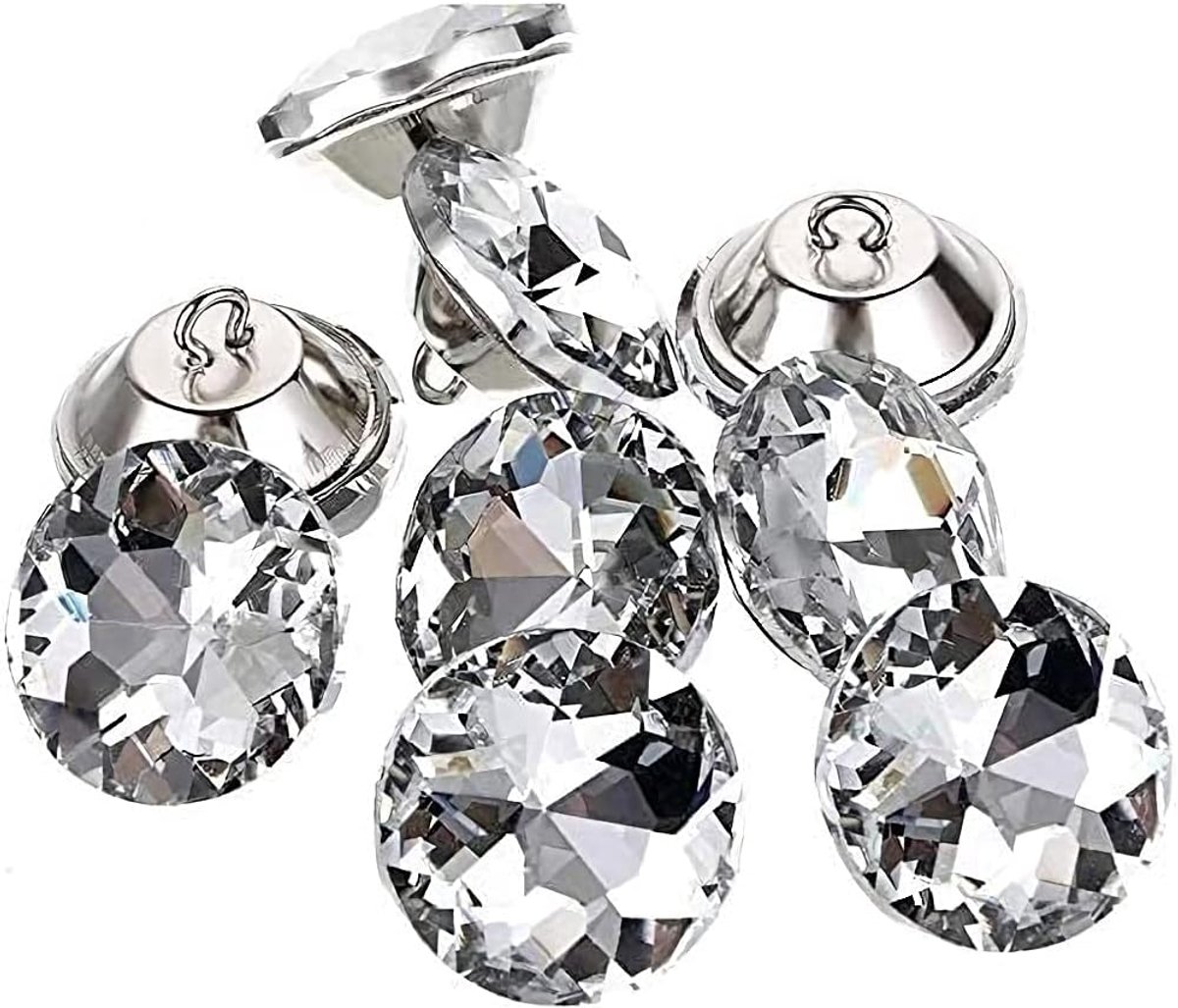 60 stuks strass kristallen knoppen, transparante tuftknoppen stoffering knoppen met metalen lusknoppen voor naaien slaapbank hoofdeinde doe-het-zelf ambachten decoratie (20 mm)