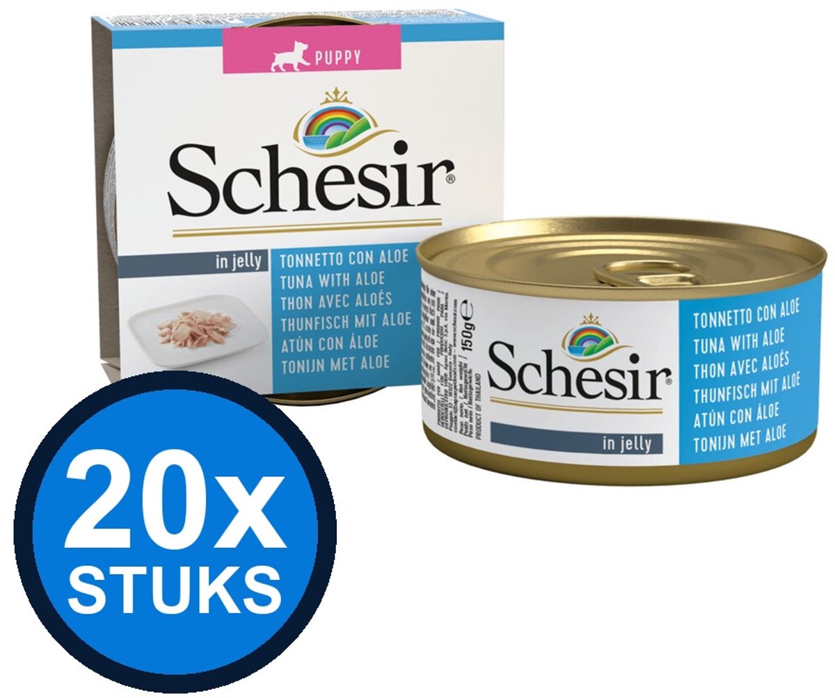 Schesir Schesir puppy blik gelei tonijn&aloe 150gr