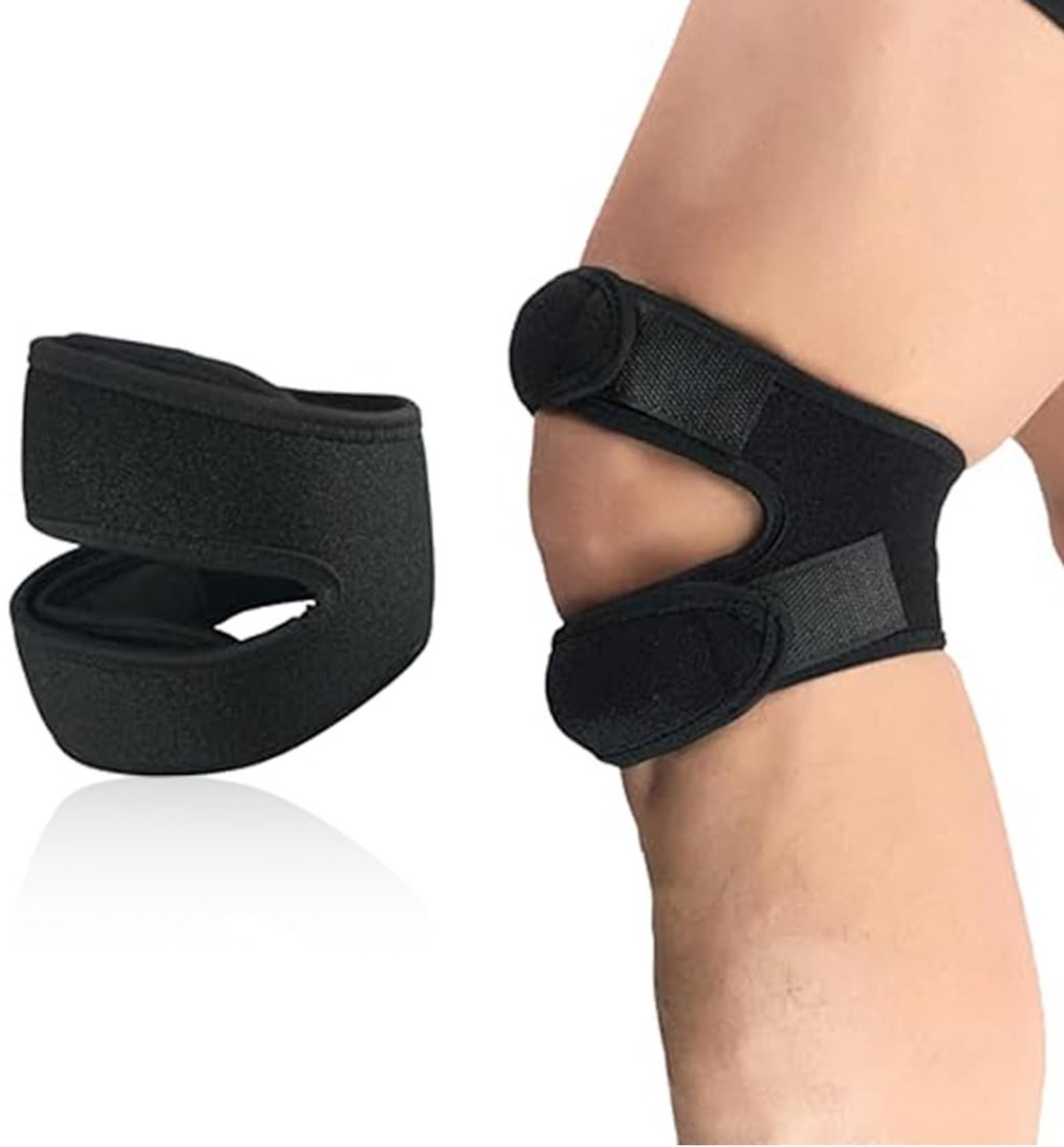 Knie-ondersteuning Kniebrace Double Patella Compression Kniebandage Pijn Relief Voor Wandelen, Voetbal, Basketbal, Hardlopen, Sweaters, Tennis, Tendinitis, Volleybal En Squats