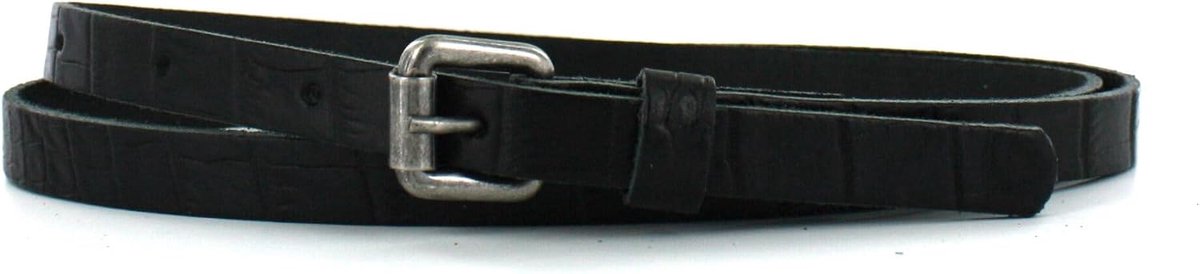Riem 1,5cm | Krokoprint Vrouwen | Kleur: Navy | Riemmaat: 85 (totale lengte: 100cm) | 100% Echt Leer | Nikkelvrije gesp