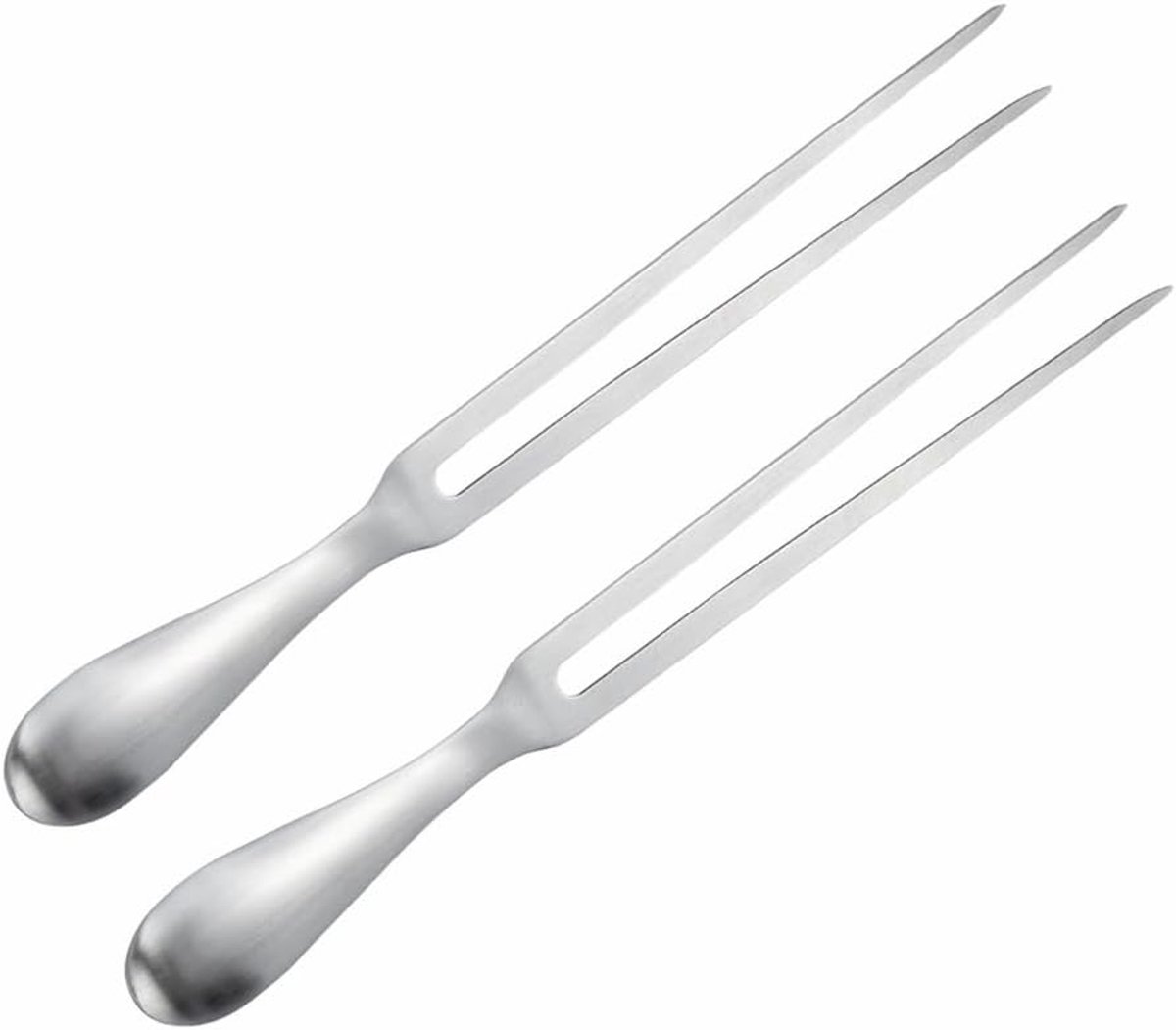 Vleesvorken, klein, 304 roestvrij staal, grillvork, trancheervork voor grillen, BBQ, handige braadvork, roestvrij, vaatwasmachinebestendig, ideaal voor vlees, worst, groenten, zilveren
