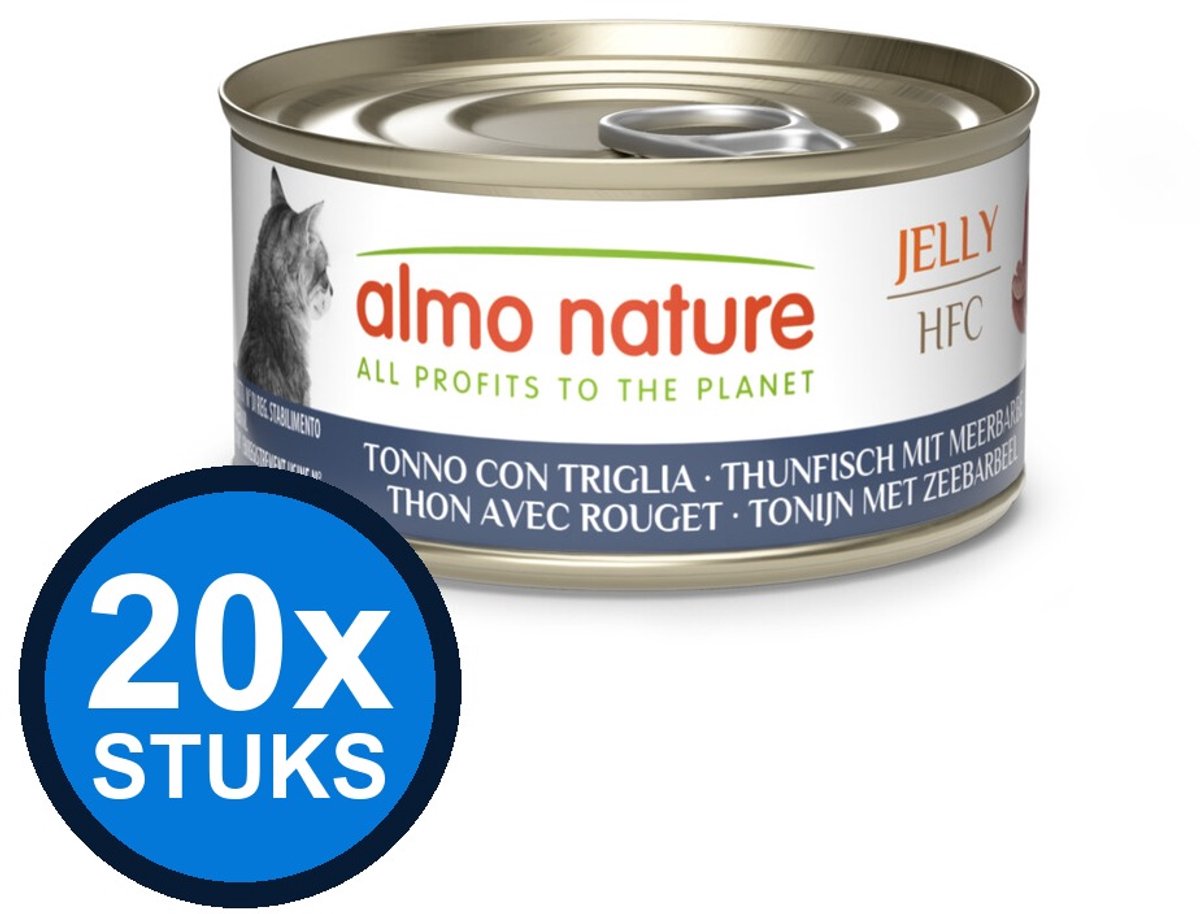20x Almo Nature HFC cat blik jelly tonijn&zeebarbeel 70gr