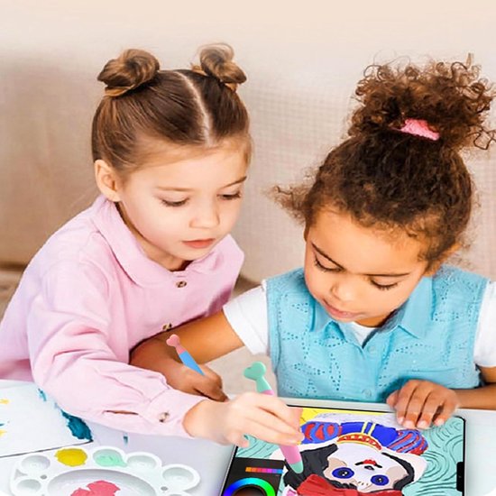 Set van 2 pennen voor Fire Tablet Kids, rubberen touchscreen-pen voor kinderen, compatibel met alle mobiele telefoons en tablets zoals iPhone iPad, Fire HD Kids tablet, schakelaar, kindersmartwatch — afbeelding 2