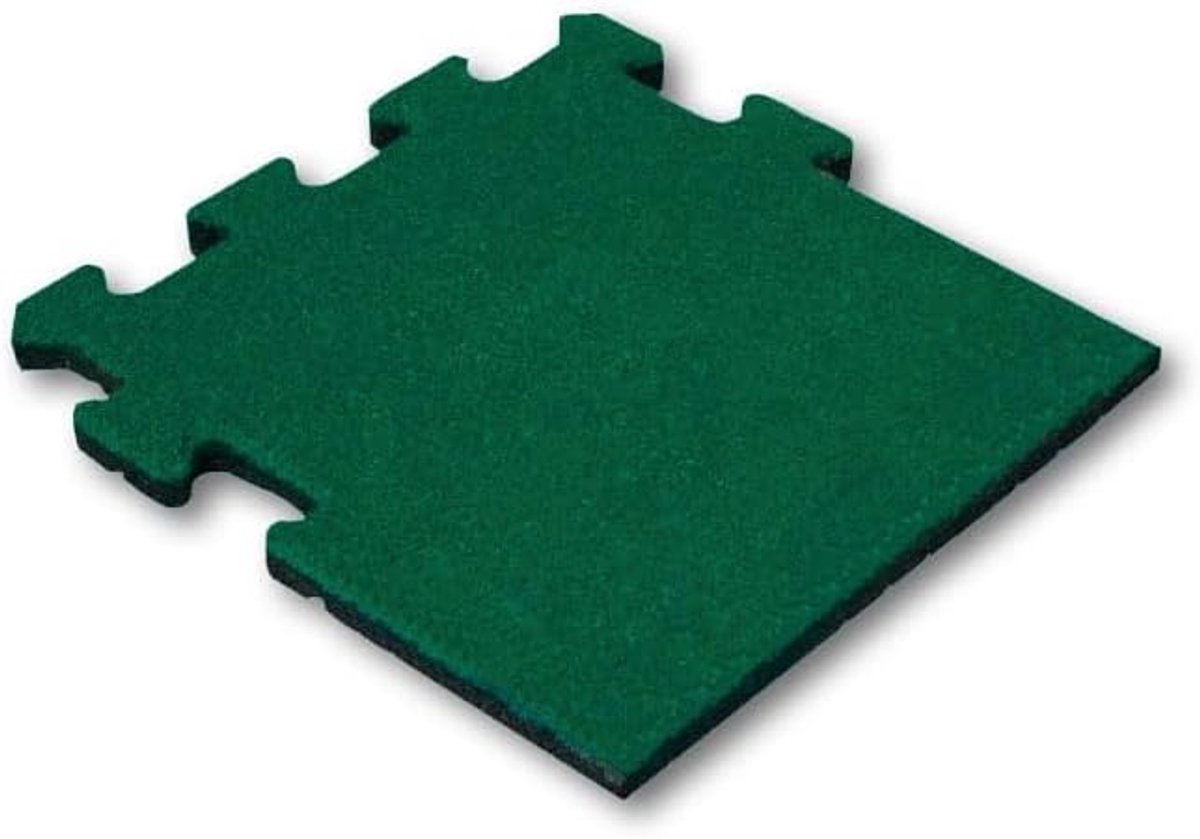 Rubberen puzzeltegel - 50 mm dik - 50 x 50 cm (zijstuk, groen)