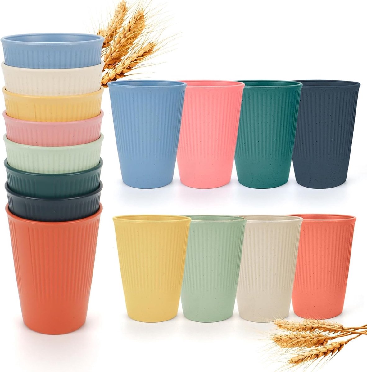 8 stuks drinkbekers set plastic bekers herbruikbare herbruikbare bekers plastic bekers herbruikbaar van PP bekers plastic BPA-vrij plastic thee melk picknicks camping magnetron