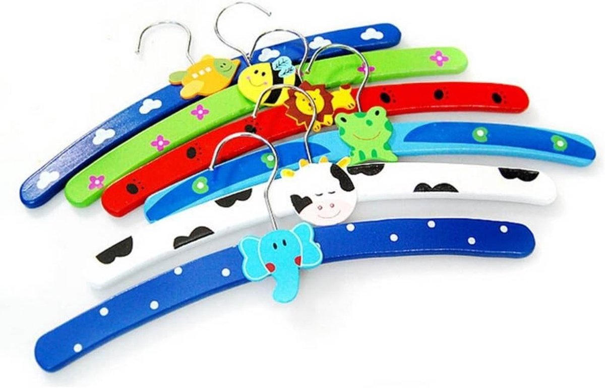 Set van 30 kleerhangers voor kinderen van hout dier natuur machine - 33 cm