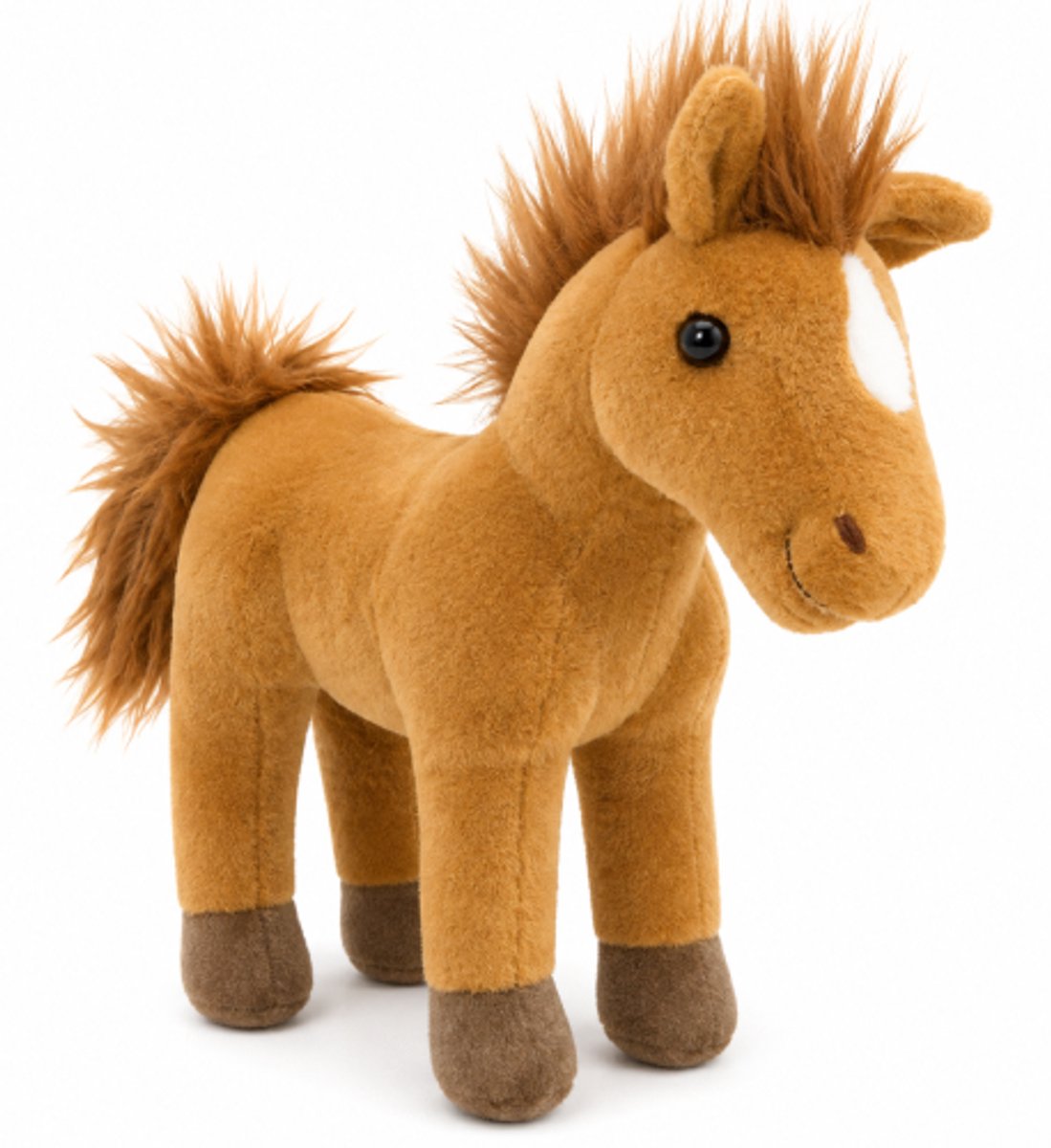 Paard (Beige) Pluche Knuffel 30 cm - Speelgoed Knuffels voor Kinderen Jongens Meisjes - Horse Plush Toy - Veulen Pony Paarden Dierenknuffel
