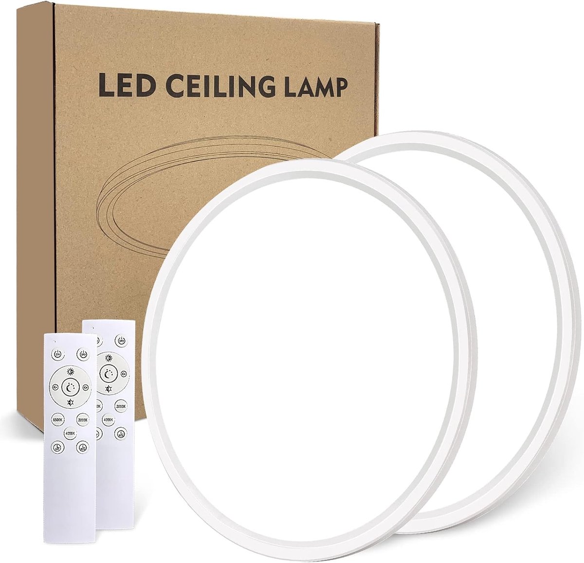 Plafondlampen met Afstandsbediening, Paneel 3000K-6500K voor Slaapkamer Kinderkamer Woonkamer Rond Ø29cm