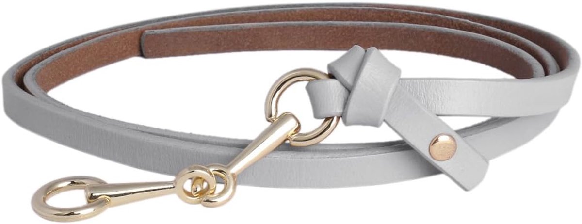 Riem voor dames, smalle riem, heupriem, 10 kleuren, leren riem, grijs, M