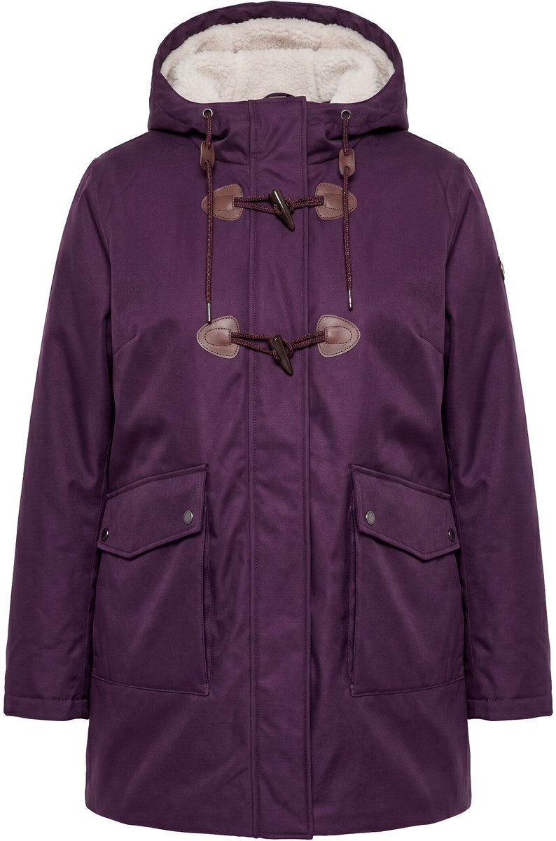 Ulla Popken - Dames - HYPRAR functionele jas waterdicht voering van teddyfleece - Braambes - Maat 58+