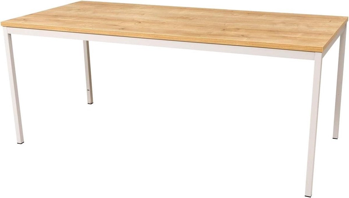 Rechthoekige Tafel - Bureau Werktafel - Thuiswerken Organiseren - Verstelbare Poten - 200 x 80 cm - Eiken
