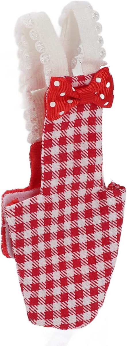 Aviator Kostuum voor Papegaaien - Waterdichte Diaper voor Parkieten en Ara's - Maat XS Rood Ruitpatroon
