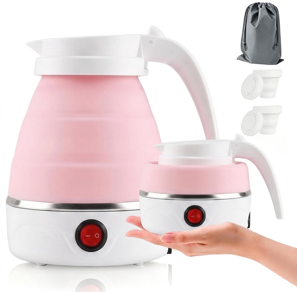 Omgoods - 0.6L Vouwbare Elektrische Waterkoker voor Reizen