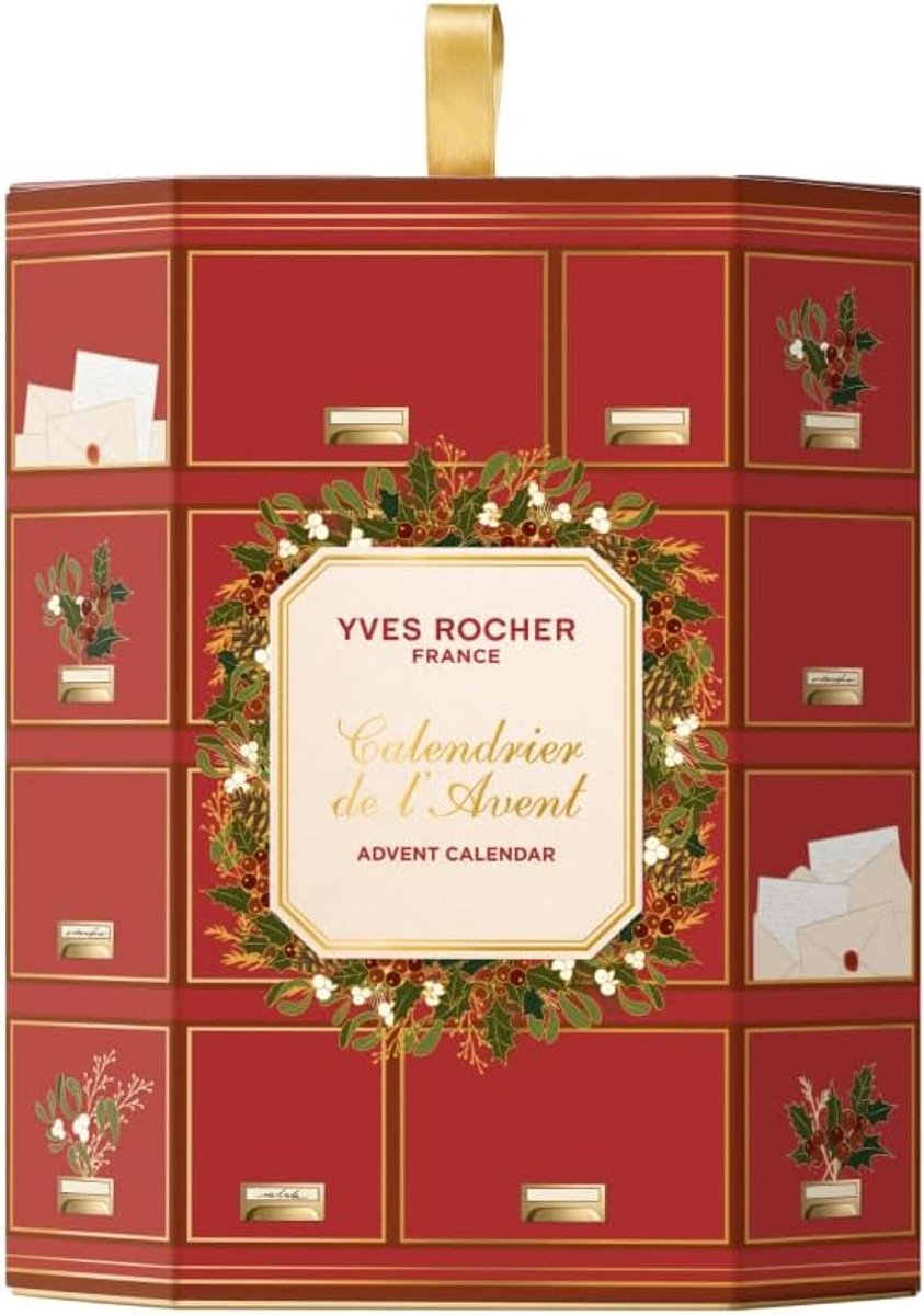 Yves Rocher Adventskalender - 24 Beauty Verrassingen - XMAS Editie - Set met 24 cosmetica- & lichaamsverzorging cadeaus - Huidverzorging, Make-up, Parfum & meer