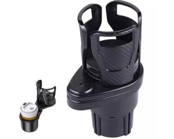 2 in 1 Bekerhouder - 1 Stuk - Universele Auto Bekerhouder - Cupholder - Autobekerhouderverlenger - Verstelbare - Antislip & Schokdempend - 360° Draaibare Basis - Drankhouder - Geschikt Voor Auto & Woon-Werkverkeer - Zwart