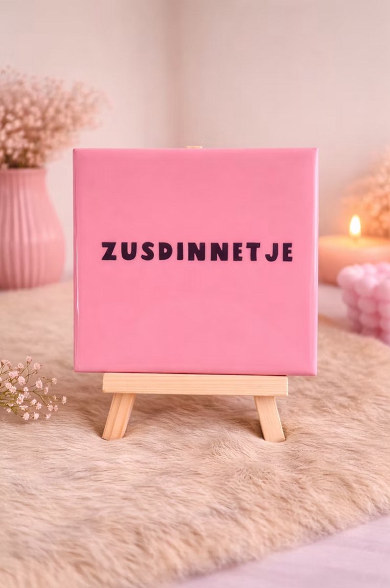 Tegeltje “Zusdinnetje” – Voor de allerliefste zussenband | Viva Femme | Tegeltjes met tekst | Decoratie | Wonen | Cadeau