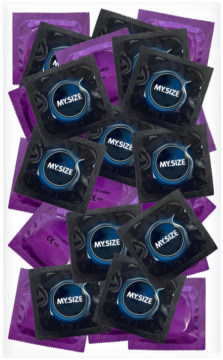 MY.SIZE condooms 69 mm – Zak 25 stuks – Extra brede condooms voor perfecte pasvorm & optimale veiligheid – Dun, transparant, dermatologisch getest, comfortabel