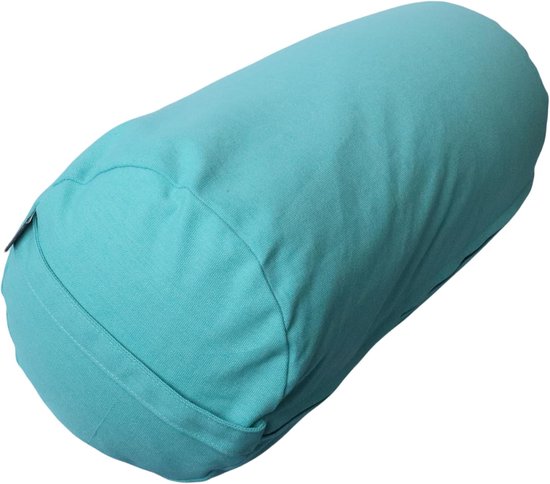 Yoga Bolster - Meditatie Kussen - Ontspanning Oefenen - Milieuvriendelijke Vulling - 61 x 23 cm - Turquoise — afbeelding 3