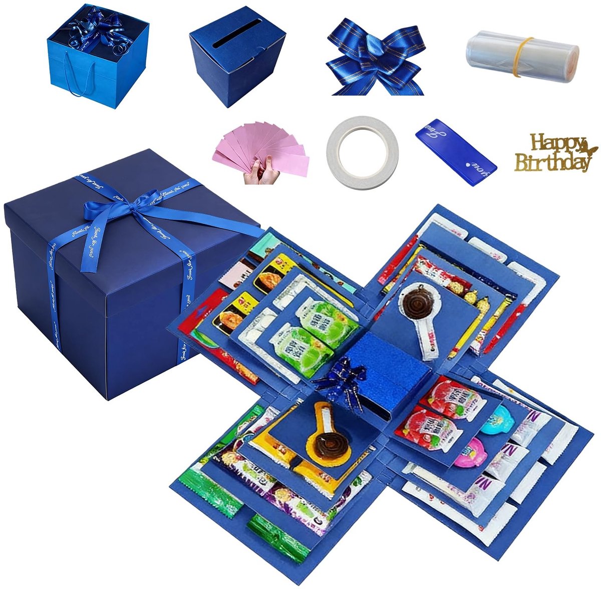 Omgoods - DIY Explosie Doos, 5-Laags Creatieve Cadeau Doos, Handgemaakt