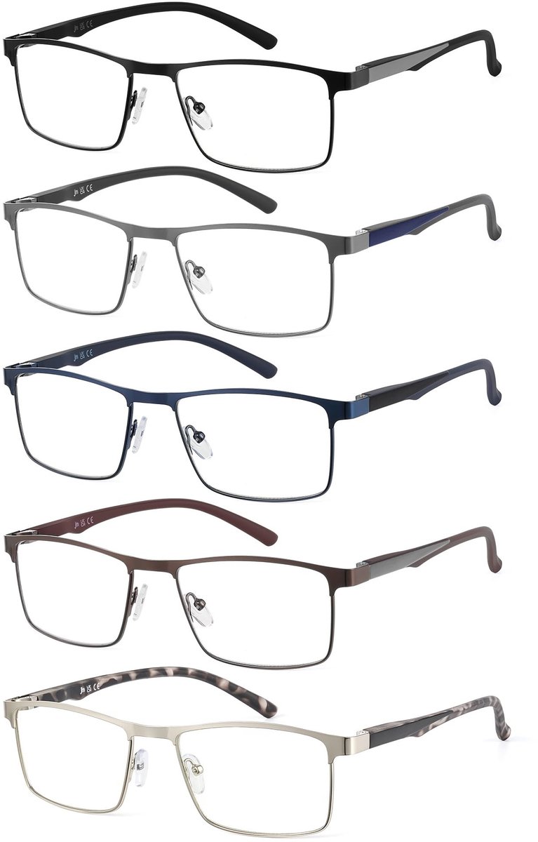 Omgoods - Set van 5 Leestips met Blauwlichtfilter voor Mannen