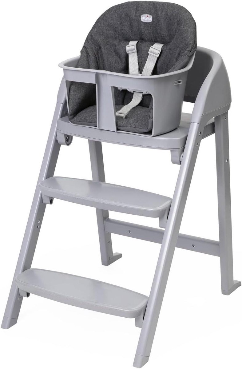 Kinderstoel bekleding - Stoel textiel - Comfortabel zitten - Machinewasbaar - 125 x 30 x 18 cm - Grijs
