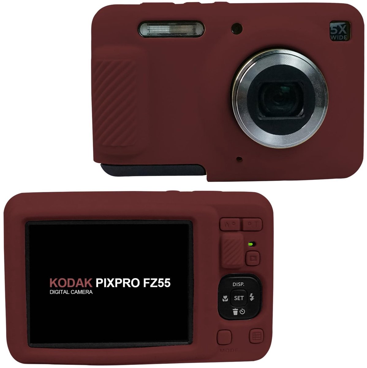 Omgoods - Silicone Camera Case voor Kodak PIXPRO FZ55, Bordeau