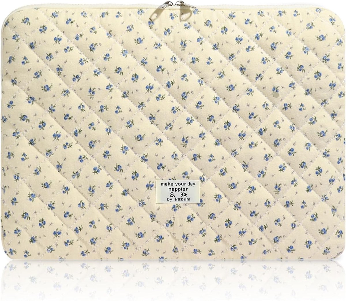 Laptoptas 14" met Schattig Bloemenpatroon en Strik - Gevoerde Beschermhoes voor MacBook, Asus, Dell en Huawei - Ideaal voor School en Werk
