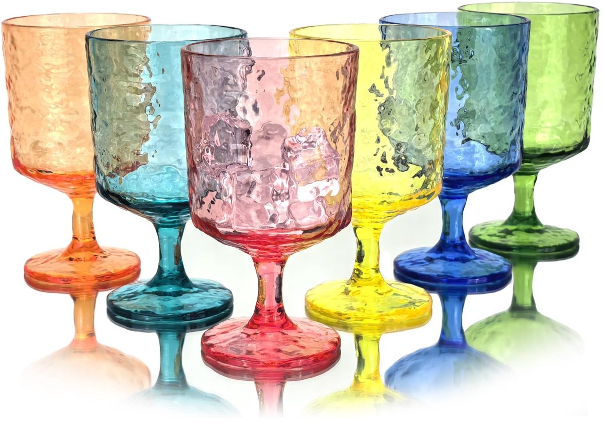 SolidKeus - Set van 6 Acrylic Wijnglazen 325ml BPA-vrij en Duurzaam