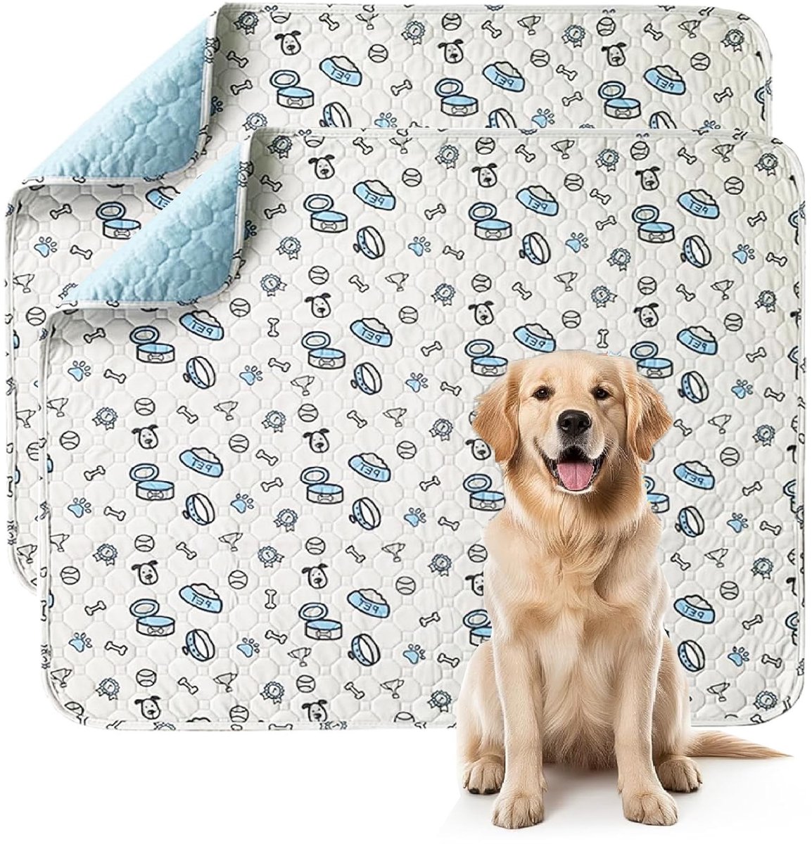 SolidKeus - Wasbare Plaspads voor Honden, Set van 2, Absorberende Puppy Pads 41 x 41 Inch