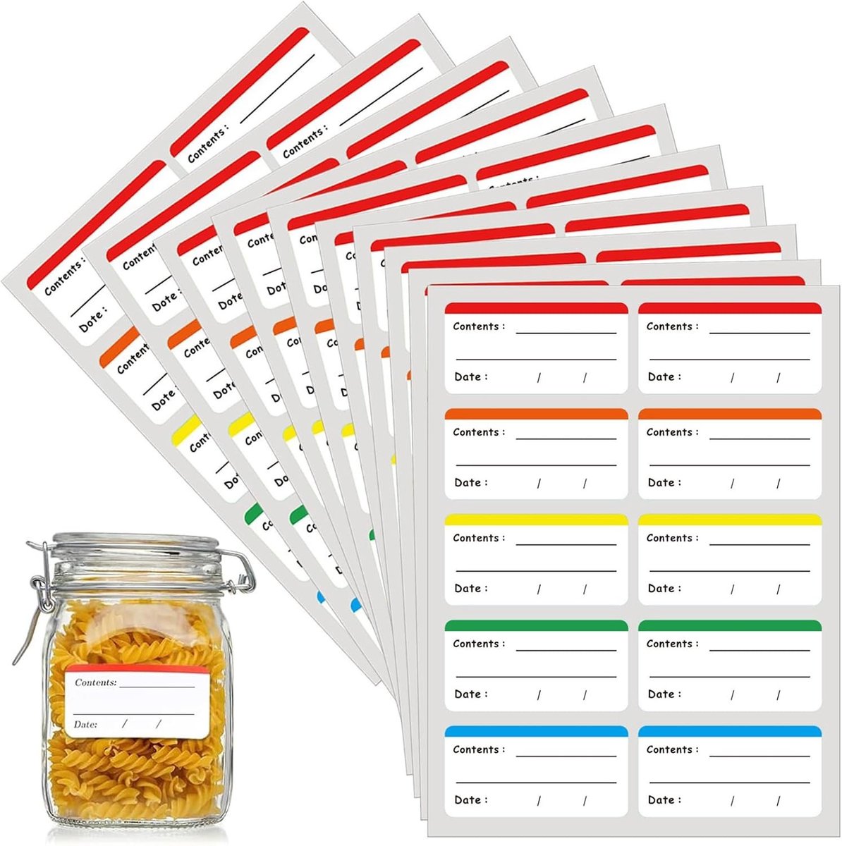 300 Stuks Zelfklevende Verwijderbare Labels voor Diepvriesproducten – Restvrij, Geschikt voor Voedsel, Blikken en Potten