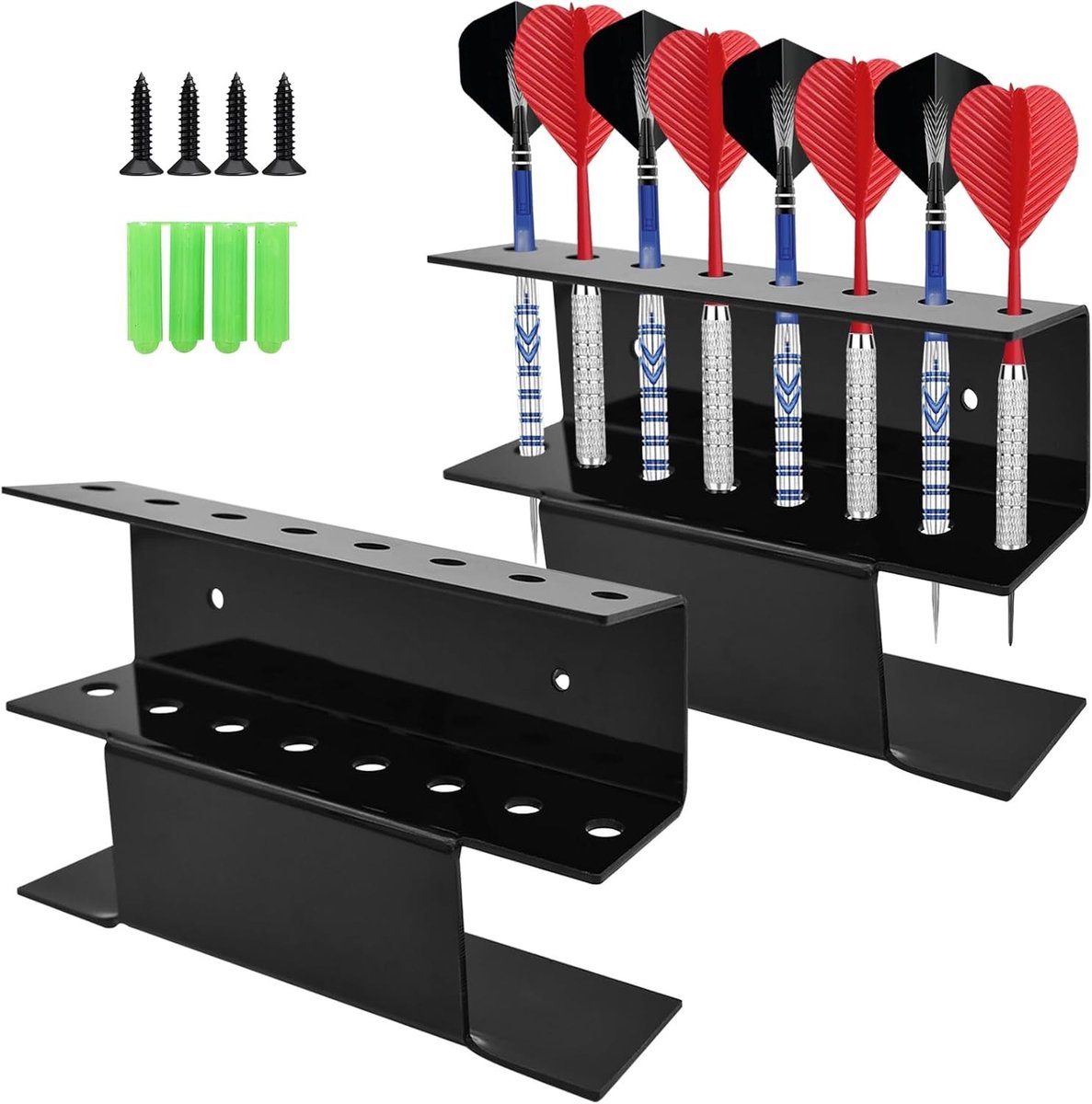 Dartstand voor Muurmontage - Set van 2 Darts voor Stalen en Zachte Punt Darts met Accessoires Houder voor Darts en Dartpijlen
