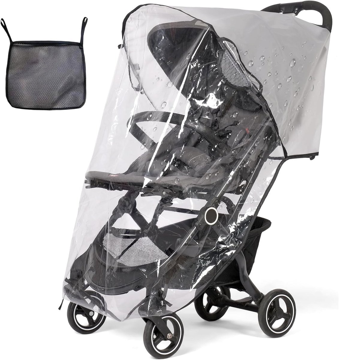 Universele Regenbescherming voor Kinderwagens, Waterdicht en Winddicht, met Raam en Ventilatiecompartiment