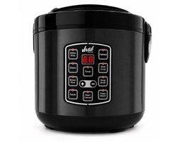 Rijstkoker 1.5L met stomer - PFAS-vrij - Slowcooker met Timer - 8 Porties - Multicooker - Rice Cooker - Zwart - Vivid Green