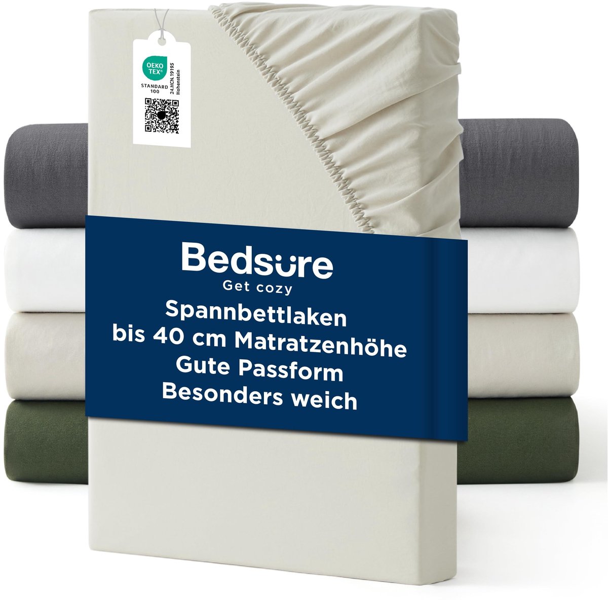 SolidKeus - Hoeslaken 180 x 200 cm Extra Diep van Polyester