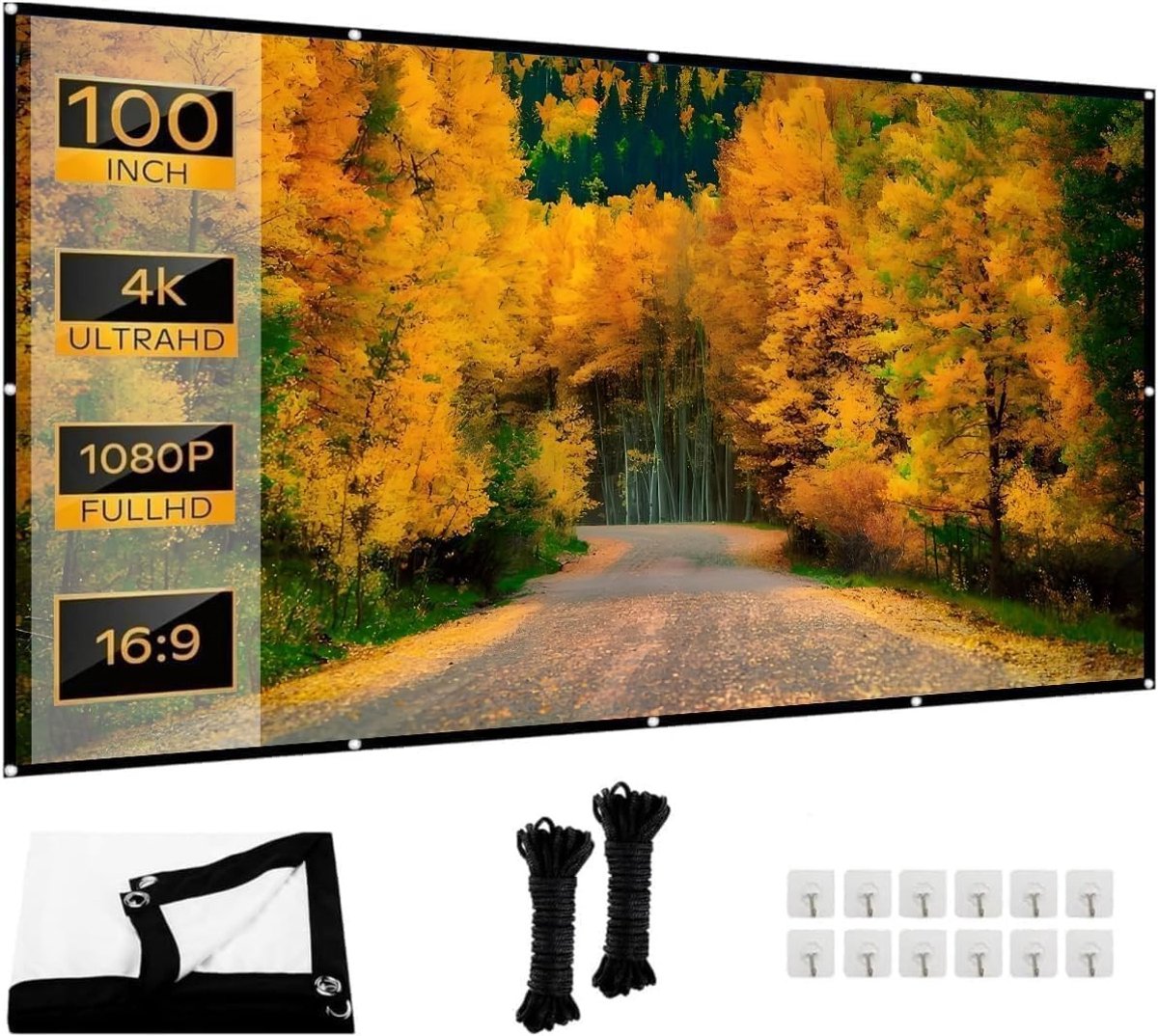 SolidKeus - 100 Inch HD Projectiescherm voor Thuis en Buiten