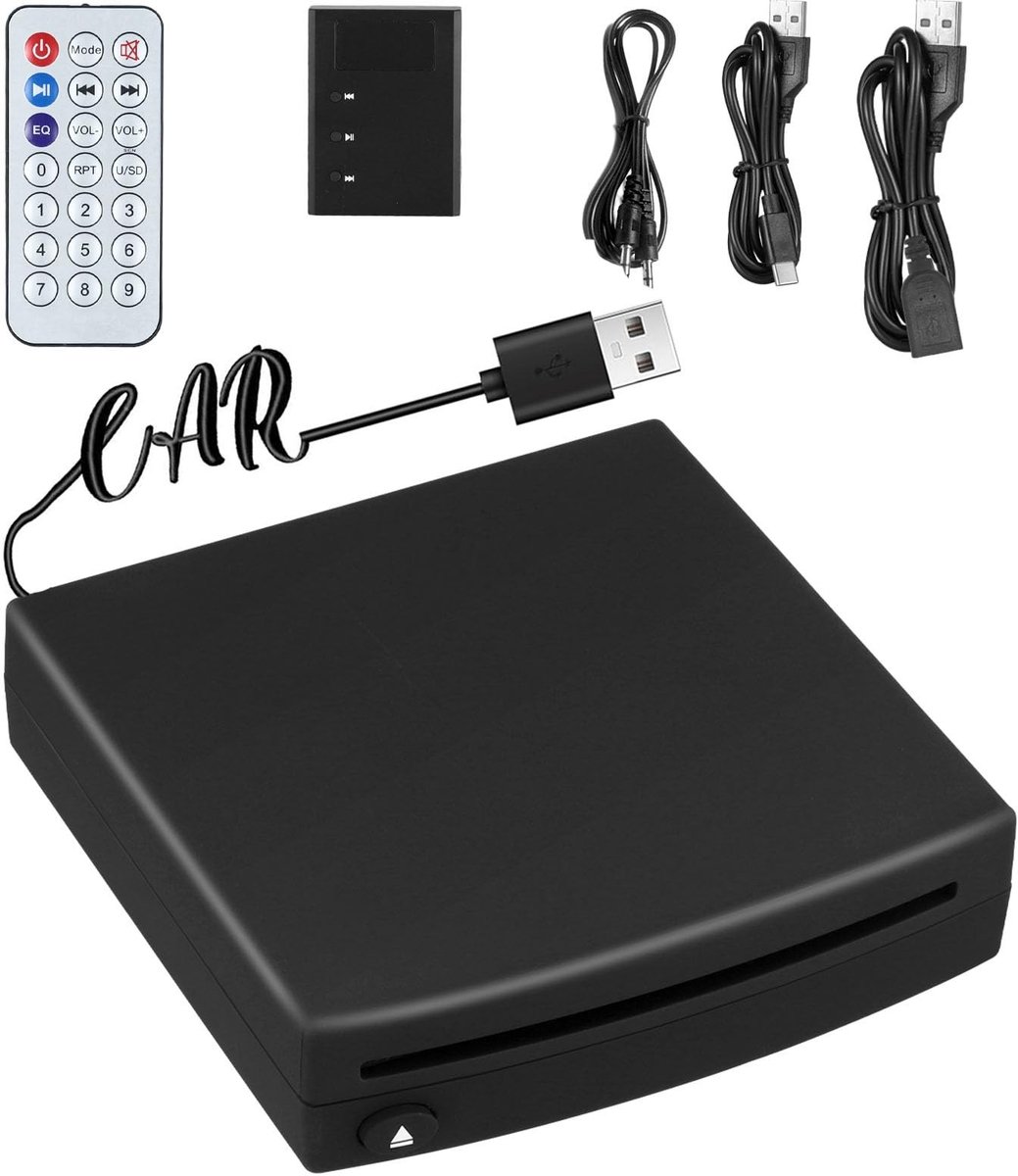 SolidKeus - Ultradunne CD/DVD-Speler met USB-Aansluiting voor Auto