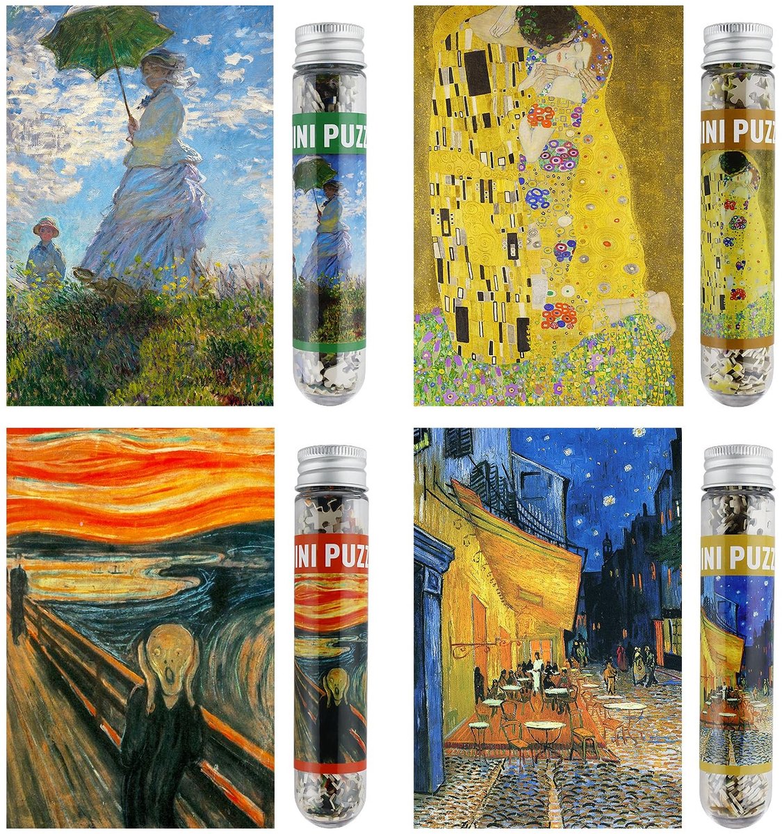 SolidKeus - Set van 4 Mini Puzzels voor Volwassenen - Kunst Thema