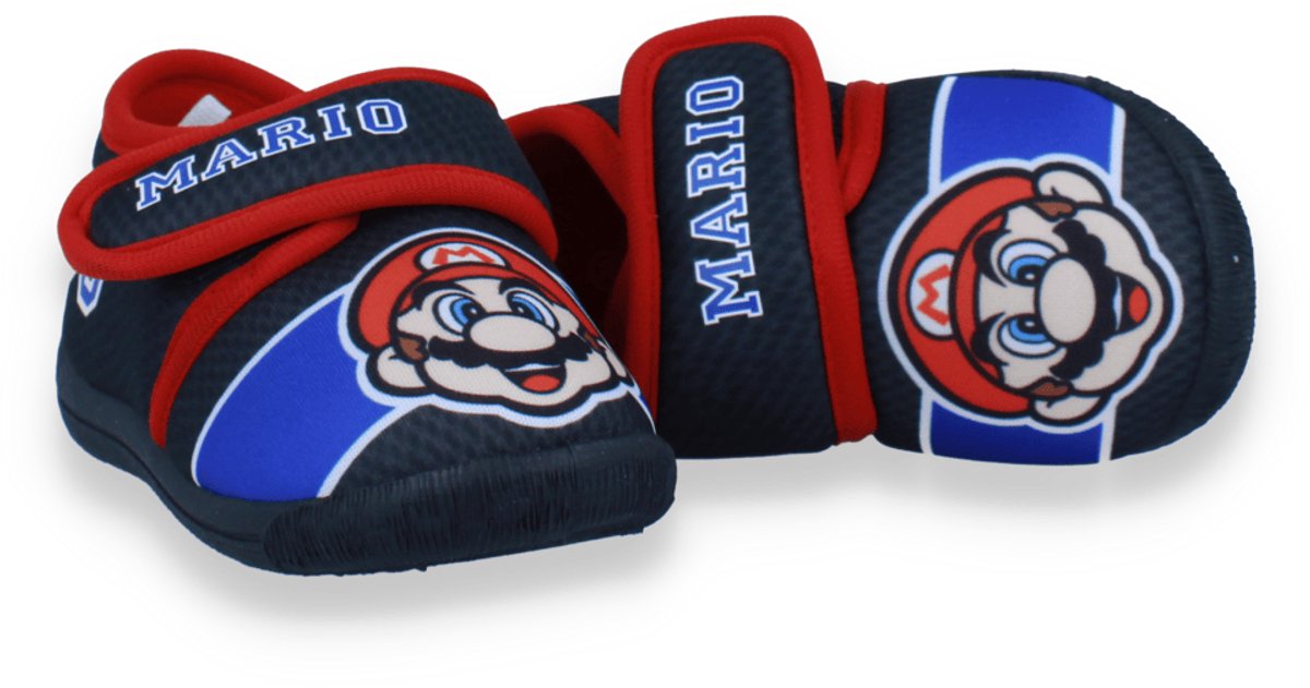 Mario Bross Jongens Pantoffel Zwart/rood | Maat: 28