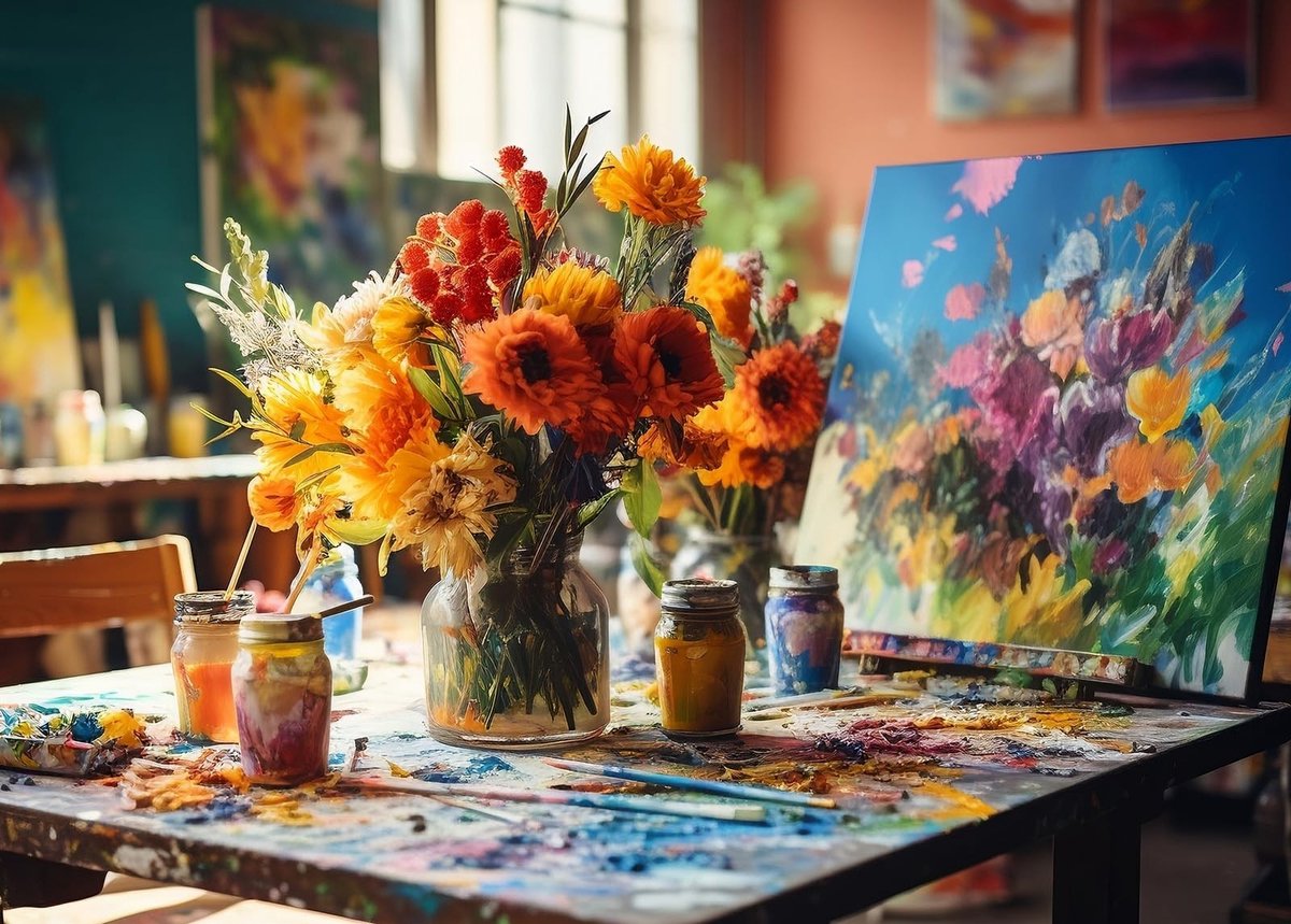 SolidKeus - 1000-Delige Puzzel van Schilderij met Tafel en Poster