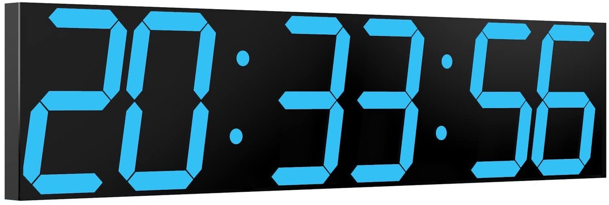 SolidKeus - Digitale Wandklok met Groot LED Display en Afstandsbediening