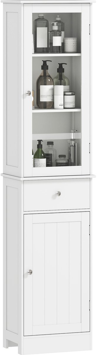 kleankin-Badkamerkast-MDF-40x27x171,5cm-Wit