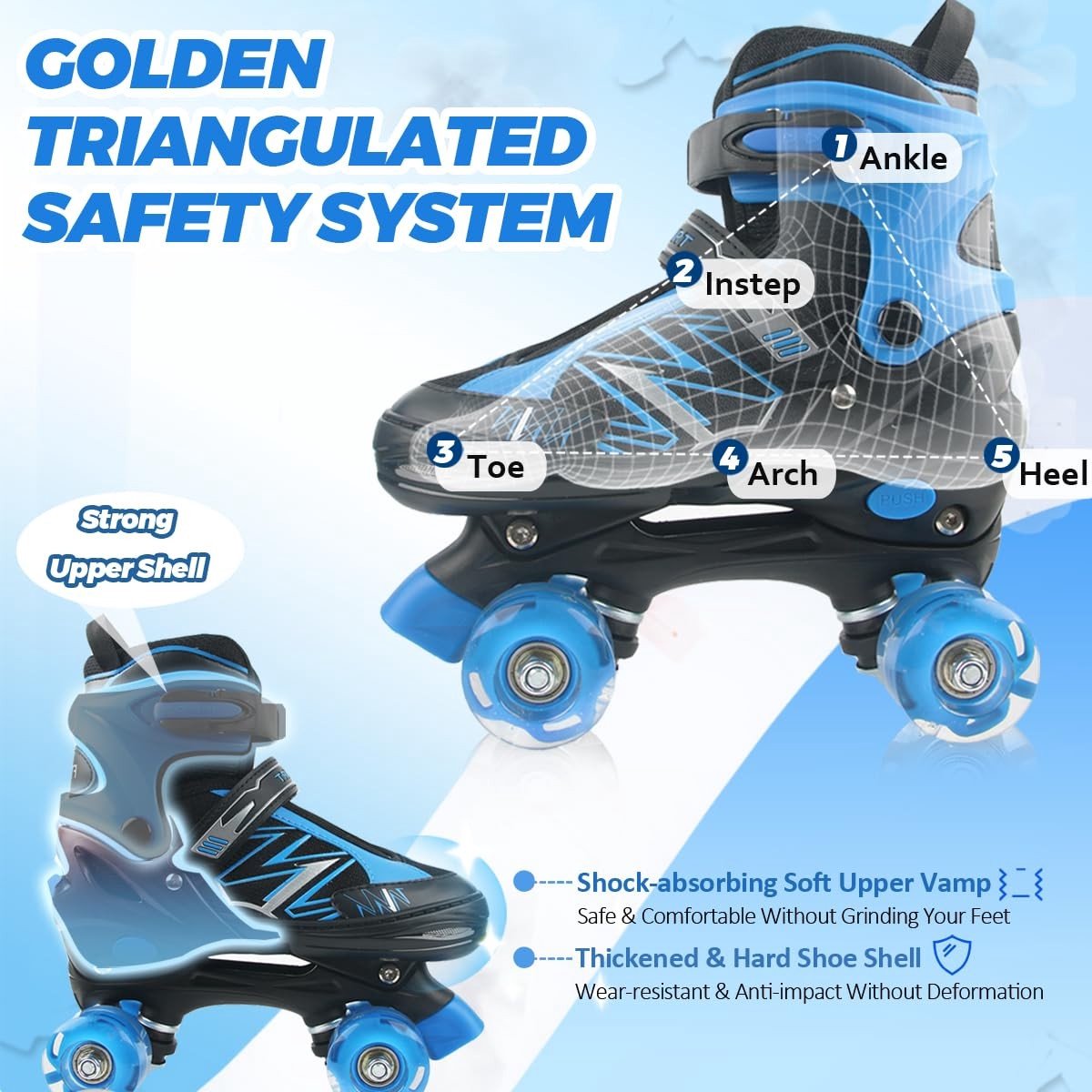 SolidKeus - Verstelbare Roller Skates voor Kinderen met Luminous Wielen