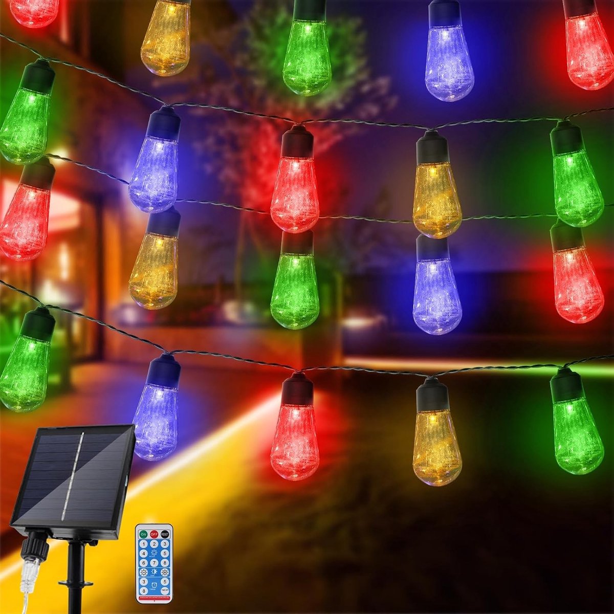 Tuinverlichting buiten lichtsnoern - Kleurrijk - 6 meter - Waterdichte Solar LED Lichtketting - Voor Tuin en Terras