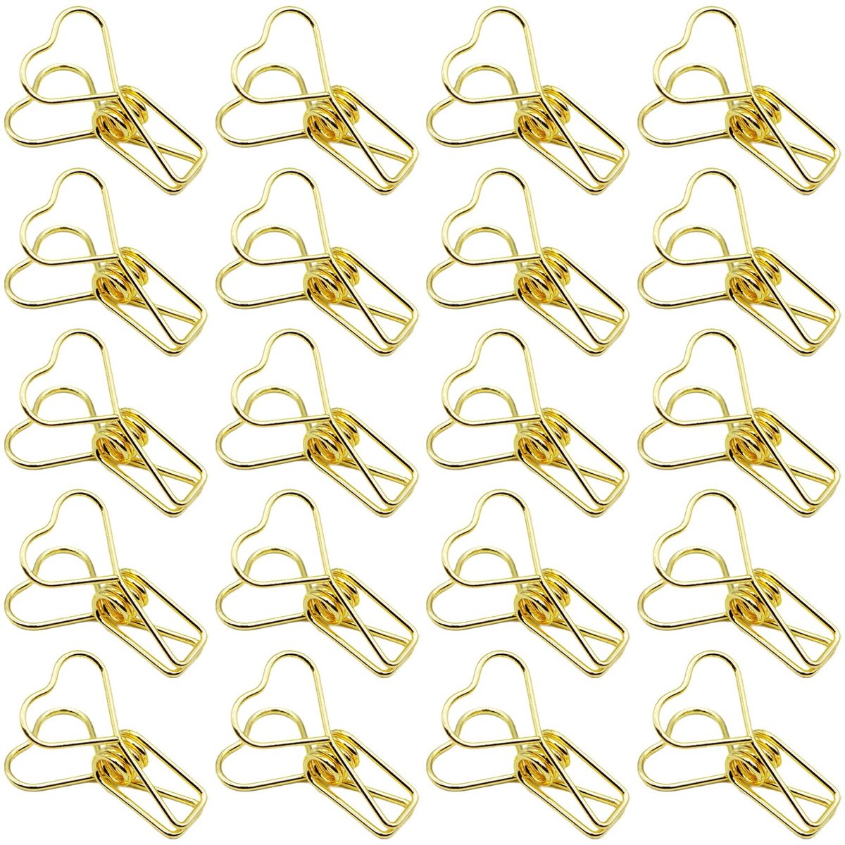 SolidKeus - 20 Stuks Hartvormige Paperclips van Metaal voor Kantoor en Foto's