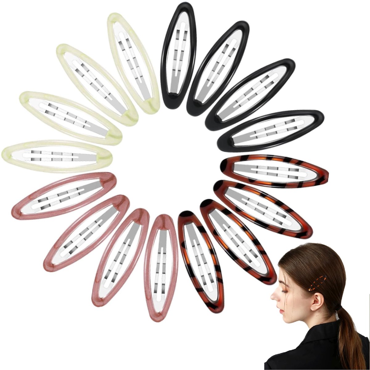 SolidKeus - 16 Stuks Haarclips voor Vrouwen en Meisjes in Diverse Kleuren